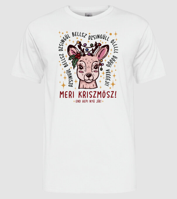 Cană dimensionată meri cristmăs djingăl bel model alb pe tricou