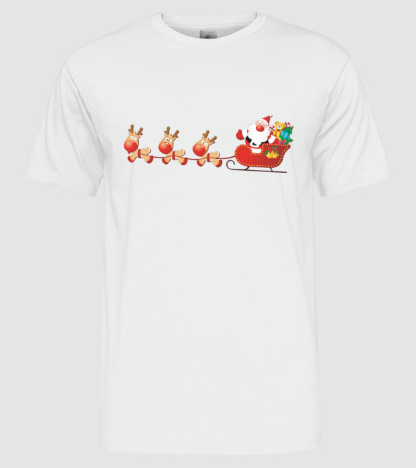 moș Nicolae model alb pe tricou