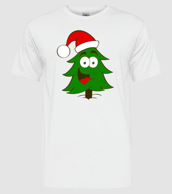 Brad Moș Crăciun 4 culori model alb pe tricou
