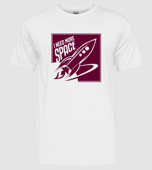 more space model alb pe tricou