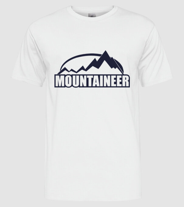 mountaineer model alb pe tricou