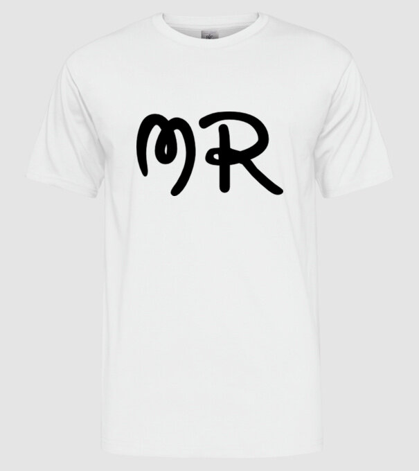 Mr model alb pe tricou