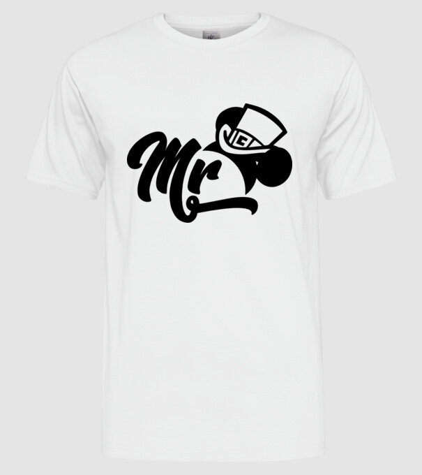 Mr Mouse model alb pe tricou