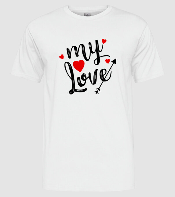 My love model alb pe tricou