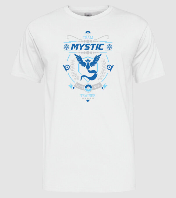 Mystic team model alb pe tricou