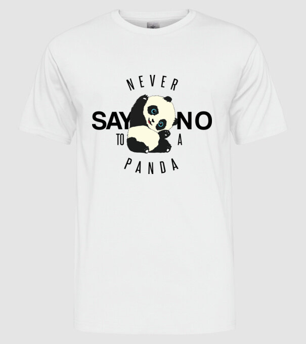 Never say no model alb pe tricou
