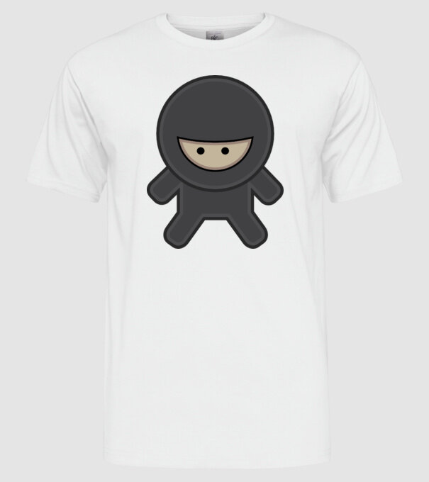 ninja model alb pe tricou