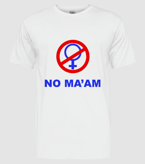No maam eleje model alb pe tricou