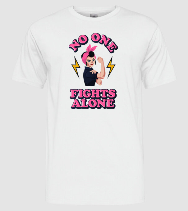 No one fights alone pinup model alb pe tricou