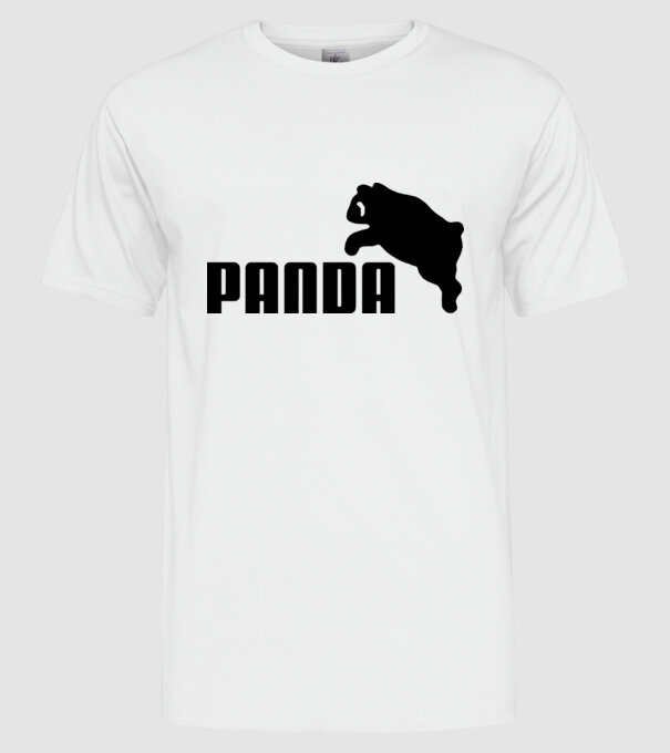 PANDA model alb pe tricou