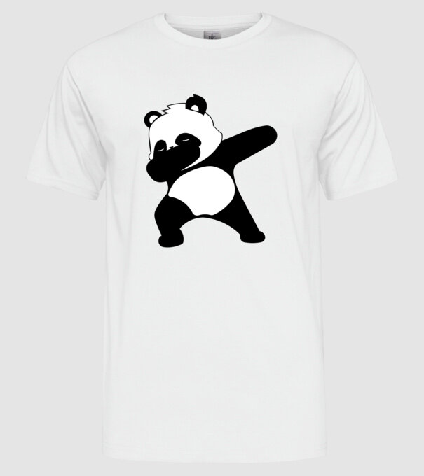 Panda DAB model alb pe tricou