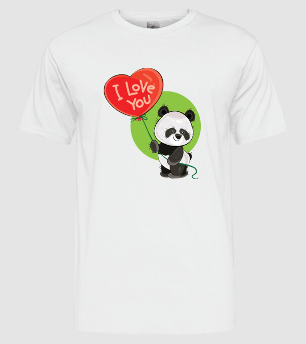 dragoste panda model alb pe tricou