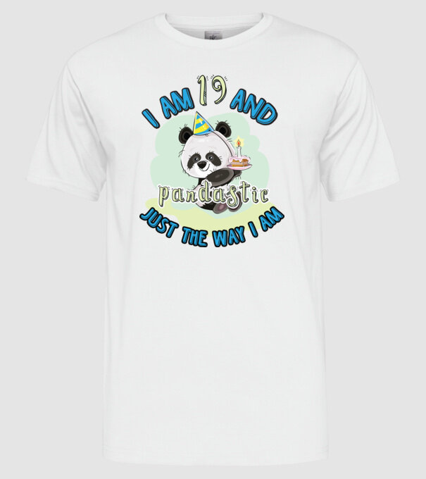 PANDASTIC 19 model alb pe tricou