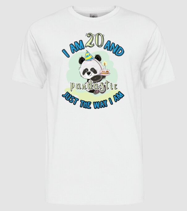 PANDASTIC 20 model alb pe tricou