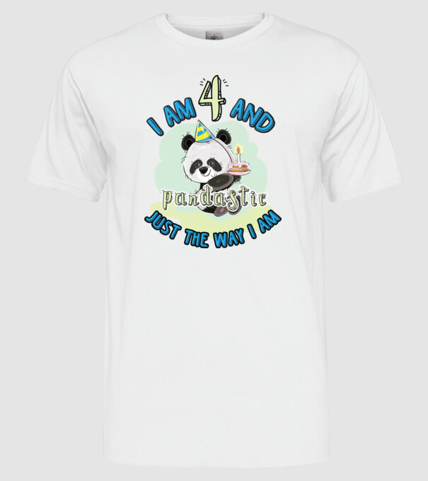 PANDASTIC 4 model alb pe tricou