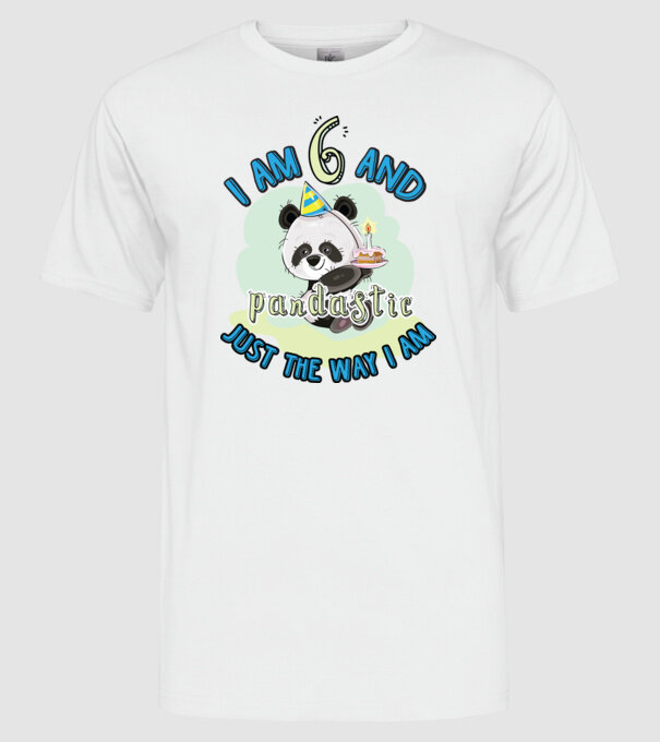 PANDASTIC 6 model alb pe tricou