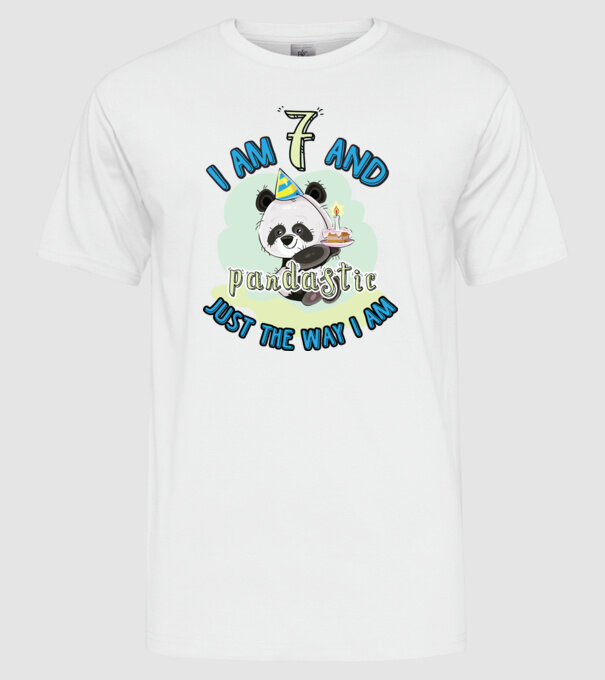 PANDASTIC 7 model alb pe tricou