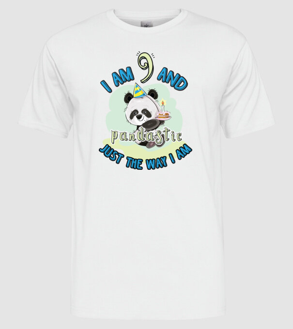 PANDASTIC 9 model alb pe tricou