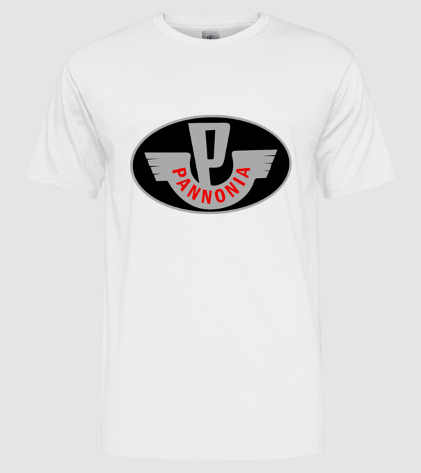 Logo Pannonia model alb pe tricou
