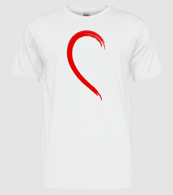 Inimă pereche dreapta model alb pe tricou