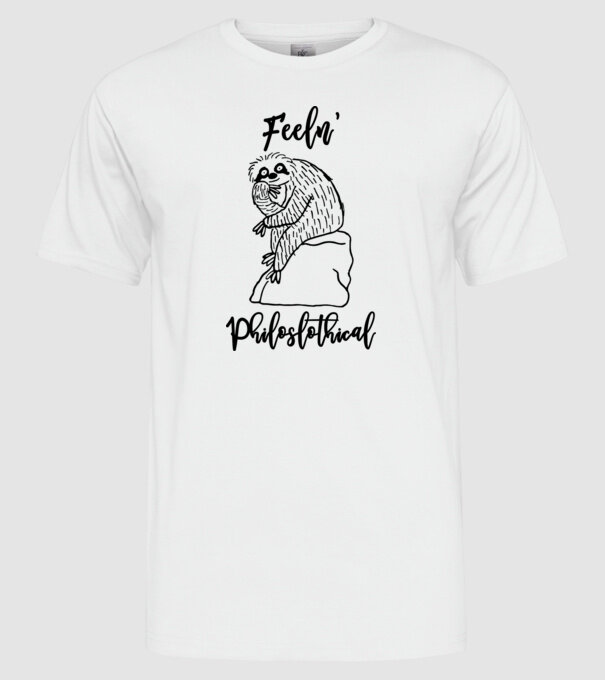 Philoslothical model alb pe tricou