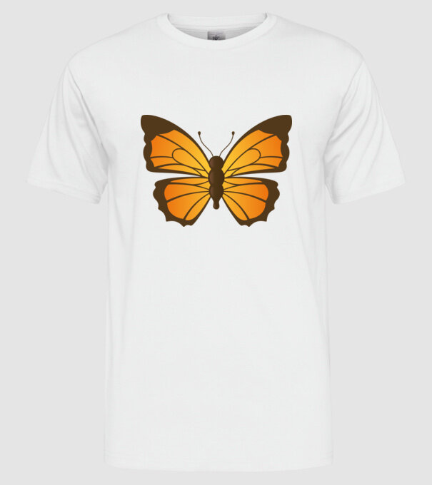 Butterfly model alb pe tricou