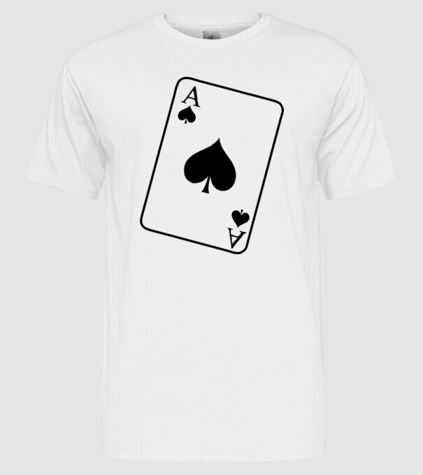 As de pică model alb pe tricou