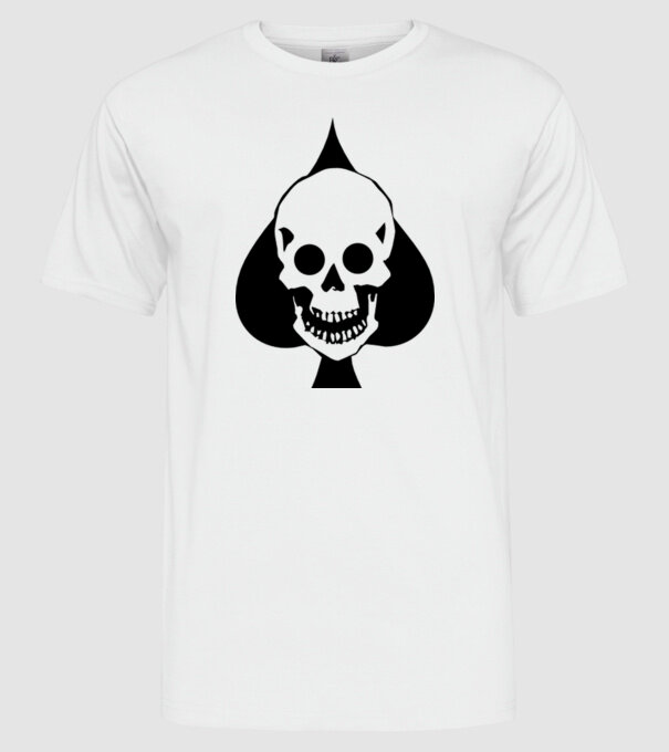 Craniu pică model alb pe tricou