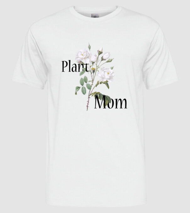 Plant mom model alb pe tricou