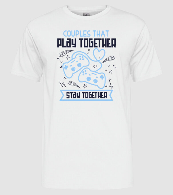 Play together model alb pe tricou