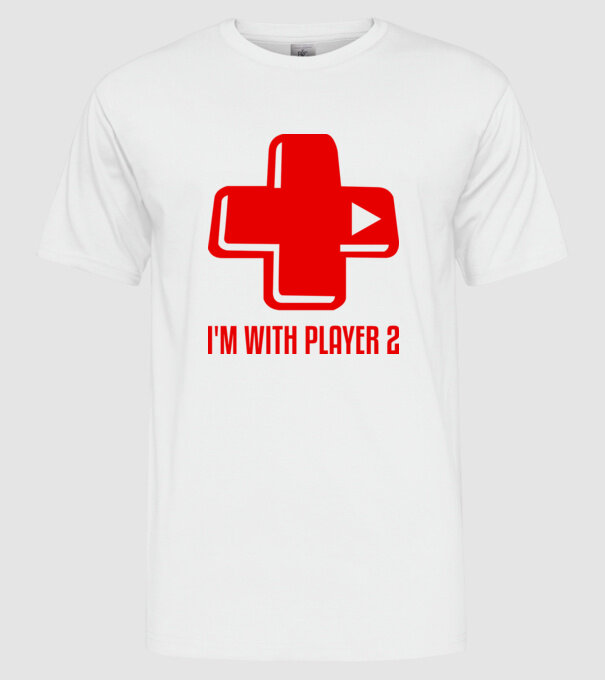 player 2 model alb pe tricou