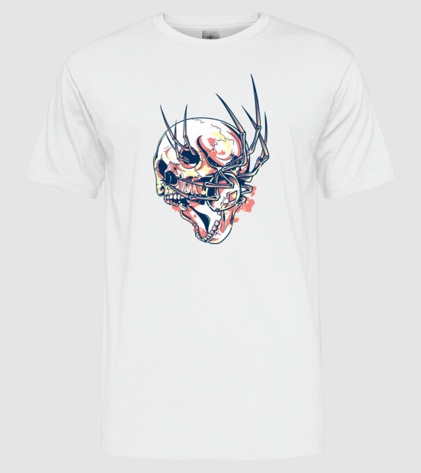 Păianjen model alb pe tricou