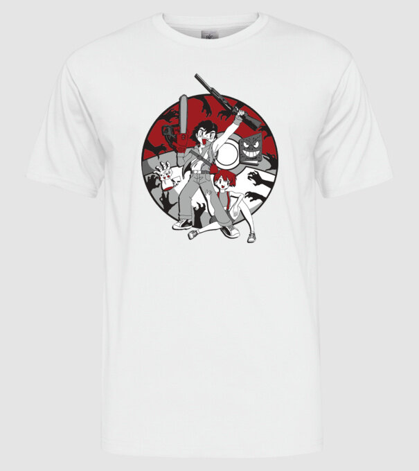 pokemon survive maki model alb pe tricou