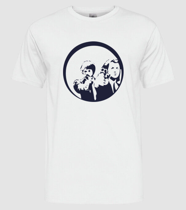 Pulp Fiction model alb pe tricou