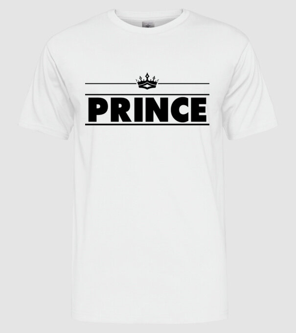 Prince model alb pe tricou
