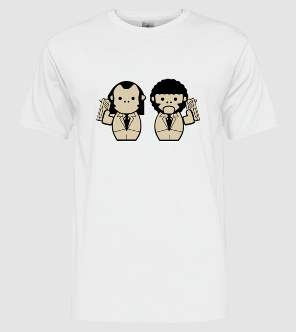 Pulp Fiction draw model alb pe tricou