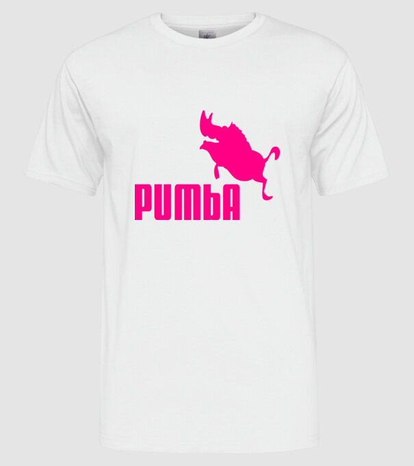 Pumba model alb pe tricou