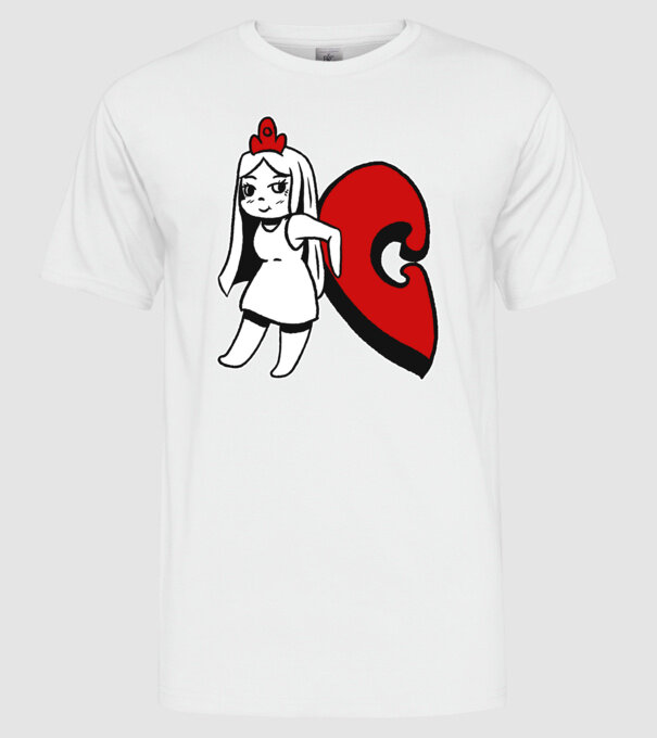 Pereche Puzzle fetiță model alb pe tricou