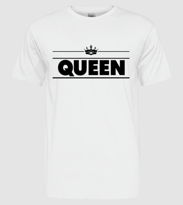 Queen model alb pe tricou