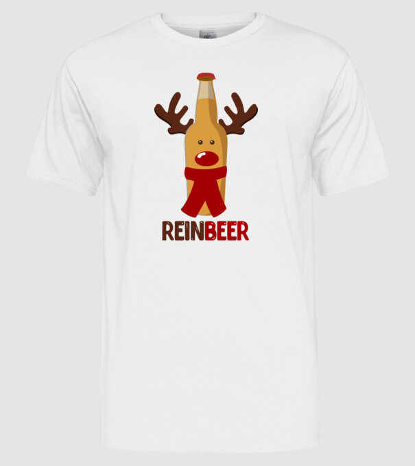 Bere REINBEER model alb pe tricou