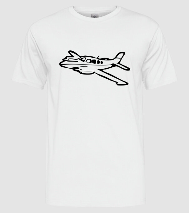 avion model alb pe tricou