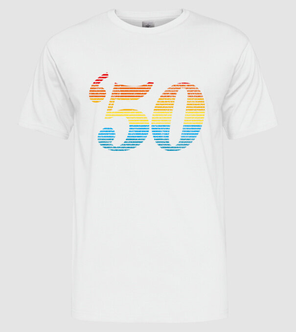 Retro Birthday 1950 model alb pe tricou