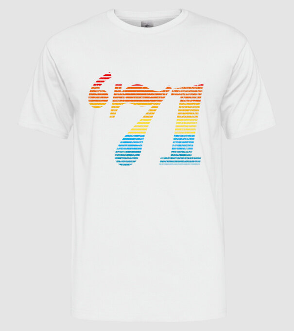 Retro Birthday 1971 model alb pe tricou