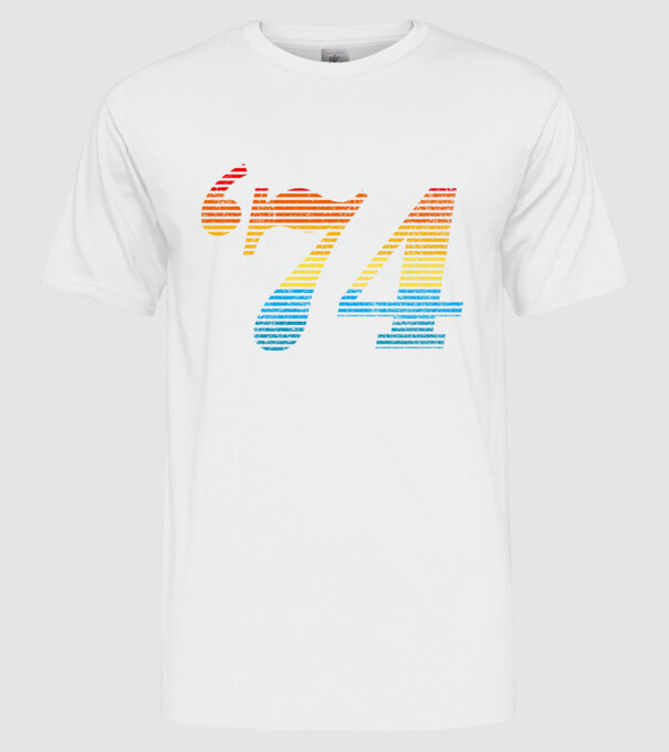 Retro Birthday 1974 model alb pe tricou