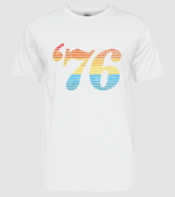 Retro Birthday 1976 model alb pe tricou
