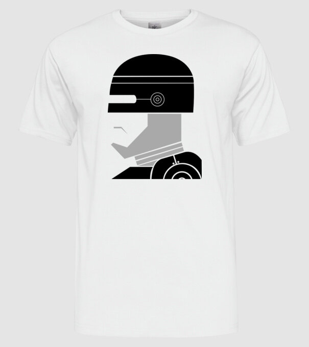 Robocop model alb pe tricou