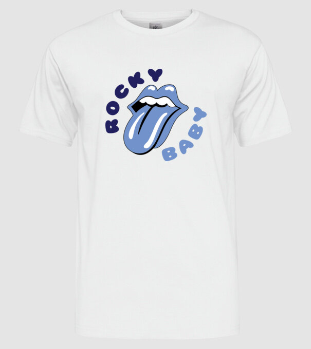 Rocky Baby model alb pe tricou