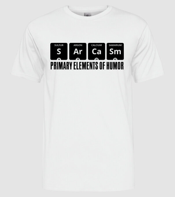 Sarcasm model alb pe tricou
