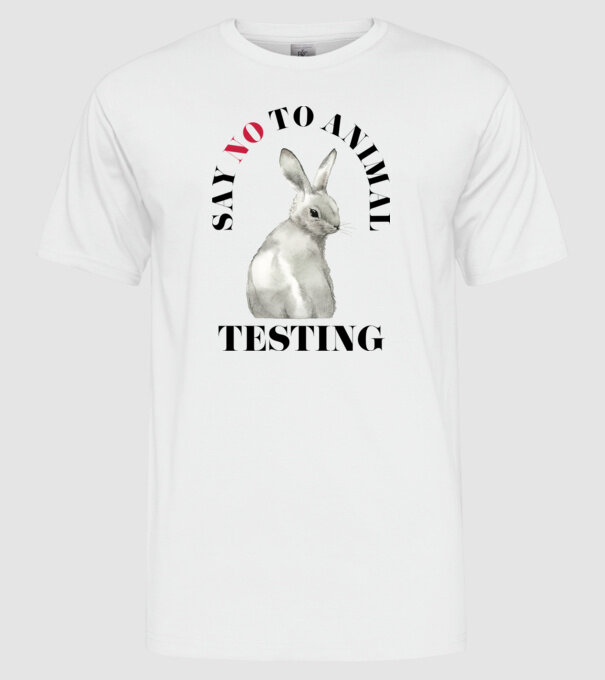 Say NO to animal testing model alb pe tricou