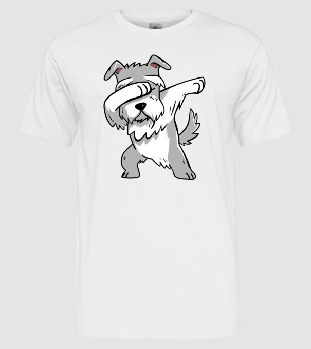 Schnauzer DAB model alb pe tricou